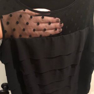 Black ruffled top